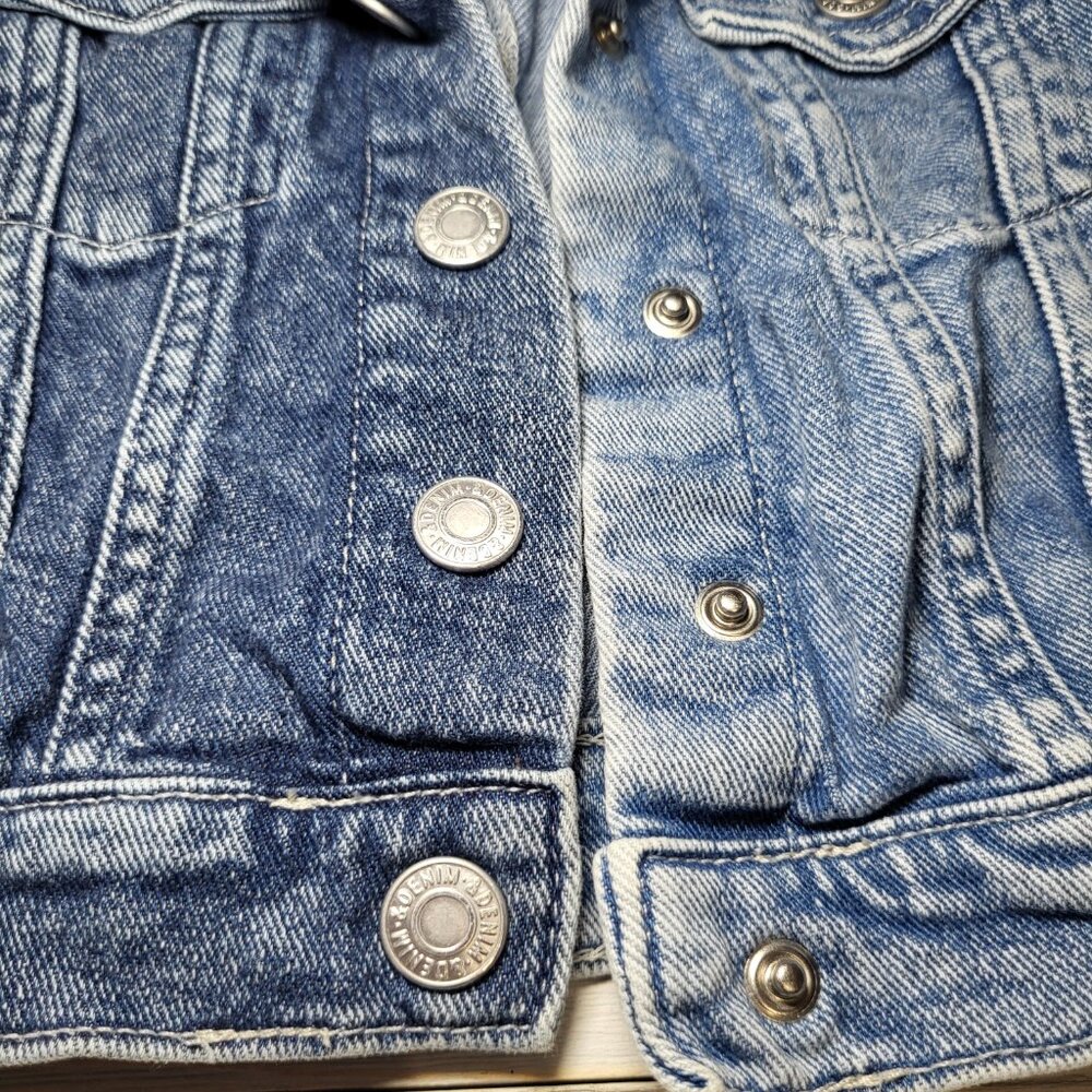 H&M Kid's Toddler Girl's Jean Jacket Denim Colorblock Snap Button Up. - Picture 5 of 5